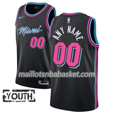 Maillot Enfant Miami Heat Personnalisable 2018-19 Nike City Edition Noir Swingman